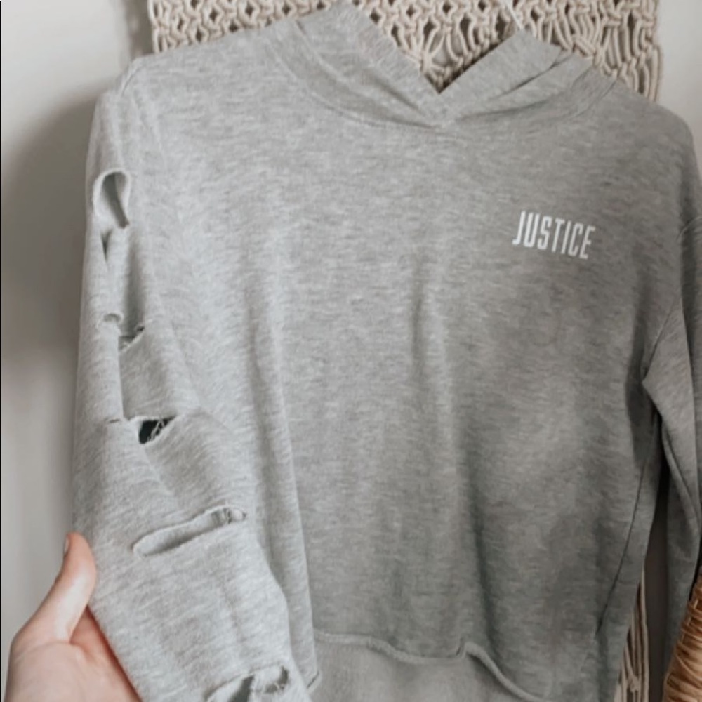 Grey Justice cropped sweater !